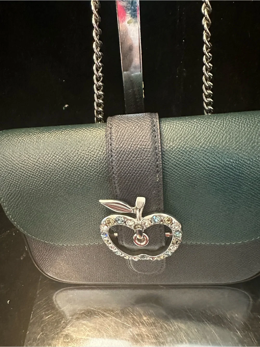 Coach #271 Gemma Crossbody  Bag  in Colorblock  with Crystal Apple 🍏 Buckle